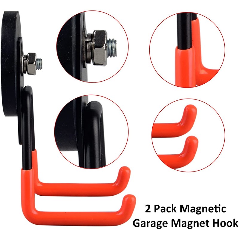MUTUACTOR Heavy Magnetic Hook, Magnetic Storage Hook with Double Hooks,