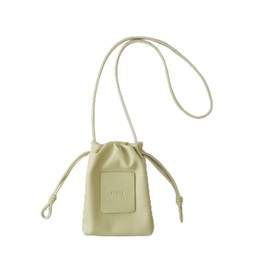 EFOLE Shoulder Bag, Faux Leather, Logo Patch, Mini Drawstring Shoulder Bag, green