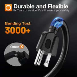 addlon addlon 25 Feet Outdoor Extension Cord Waterproof Deep Black 16 AWG 3 Prong, Flexible Long Wires Perfect for Home or Office Use, UL Listed