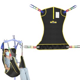 EZ Assistive Full Body Patient Lift Sling features a four points mesh sling for patient transfers and supports up to 500lbs (230kgs). (Medium)