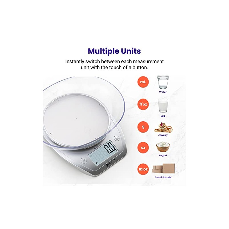 Báscula Digital Cocina con Temporizador, Bascula para Cafe 0.1g/2kg