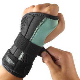 AGPTEK Wrist Support Brace with Metal Stabilizer, Wrist Splint for Carpal Tunnel, Hand brace for Arthritis, Sprains, Tendonitis and Joint Pain, Suitable for Left Hand, L: 7.9-10.2in