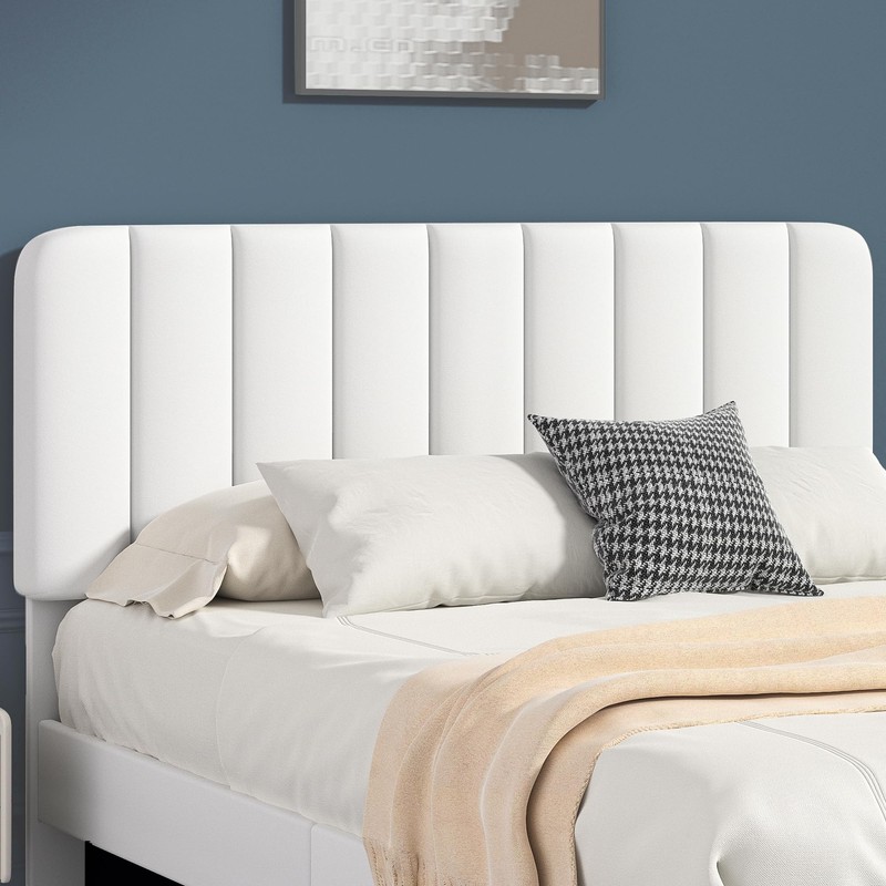 VECELO Queen Size Bed Frame with Upholstered Headboard, Velvet Platform