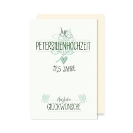 Parsley Wedding 12.5 Years Greeting Card Wedding Anniversary Congratulations 16 x 11 cm