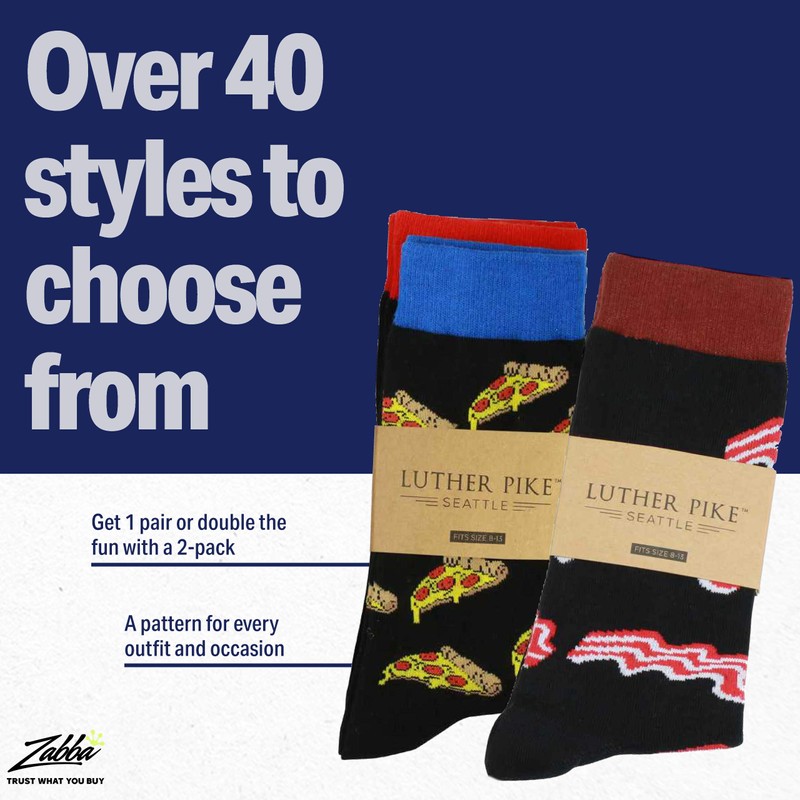 Luther Pike Seattle Funny Socks For men: Funky mens dress