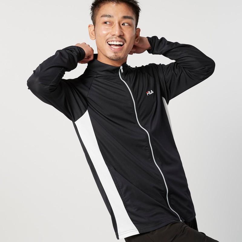 Fila 426288 Men's Plain Front Zip Color Stand UV Jacket