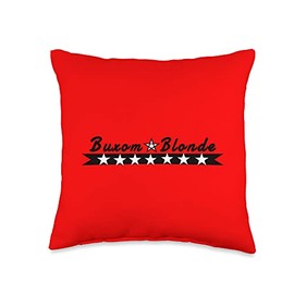 Buxom Blonde Bombshell Zone Funny Buxom Blonde Bombshell Throw Pillow, 16x16, Multicolor