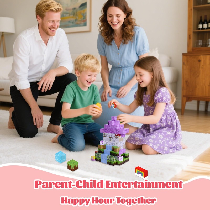 Magnetic Blocks - 100 PCS Magnet Block Stacking Sensory STEM