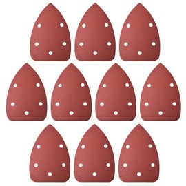 sourcing map Detail Sander Sandpaper, Triangular Sanding Paper, Hook and Loop Sanding Pads, Triangle Oscillating Multi Tool, 600 Grits 5 Holes, 10pcs