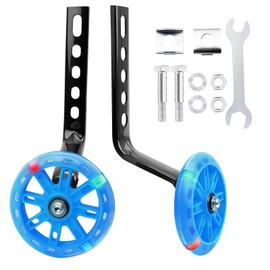 Training Wheels for 20 18 16 14 12 Inch Bike, Bicycle Training Wheels for Kids, Suitable Single Speed Bike with Adjustable Axle Extenders Bolt, Blue