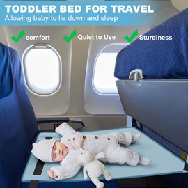 HOTUT Aeroplane Seat Extension Children, Children's Aeroplane Footrest, Foldable Portable Airplane Bed, Toddler Airplane Bed, Toddler Portable Footrest for Short Distance Air Travel