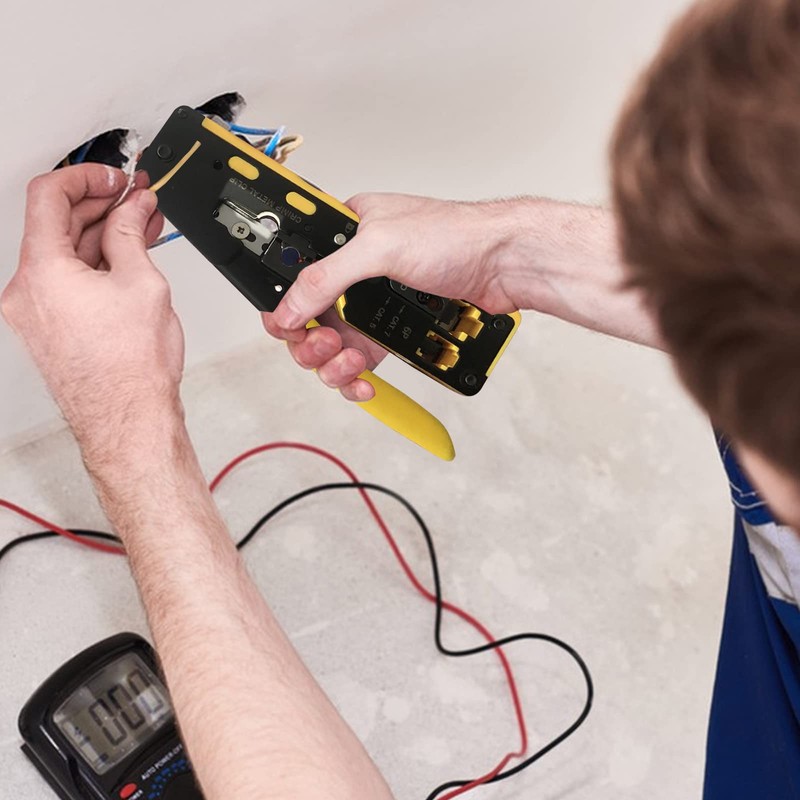YIOVVOM Pass Through RJ45 Crimp Tool / Wire Stripper /