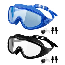 Victoper Swimming Goggles 2 Pack, 180 Degree Wide Clear Vision Swim Goggles for Adult Women Men Youth Teen No Leaking Anti Fog UV Protection Waterproof with Nose Clip