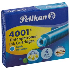 Pelikan Cartridge For Ink Pen 4001 Turquoise Blue Tp/6 (301705)