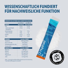 Hydraid Hydration Helper® Electrolyte Powder – Orange Flavour • 25 Sticks • 1118mg Electrolytes • ORS-Based Formula • Low Sugar Hydration for Sports, Recovery & Daily Energy