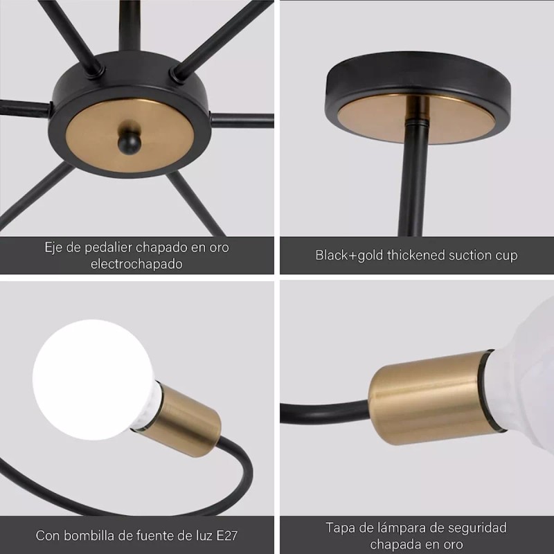 Yinlikede Lámpara De Techo Modernas Vintage De 6 Luces Para