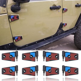 RERPRO JK Aluminum Door Hinge Kit Compatible with 2017-2018 Jeep Wrangler JK JKU Unlimited Rubicon Sahara Sports Accessories Original Factory Hinges Sleeve Replacement 8Pcs Color Red