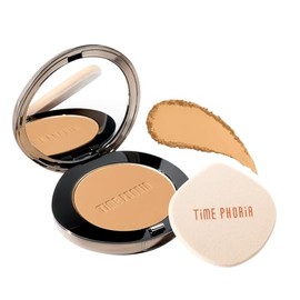 TIMEPHORIA Base de Maquillaje en Polvo Timeless Optima, Alta Cobertura y Acabado Matte Blur, 16H Control de Brillo, Polvo Compacto para Piel Grasa y con Acné, con Aplicador de Cara, 8.5g(004 Beige)