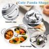 WOYAODONG 4Pcs Stainless Steel Divided Plates, 304 Stainless Steel Cute
