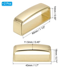PATIKIL 1 1/8 Inch 30mm Belt Loop Keepers, 2 Pack Alloy Belt Strap Ring Men's Buckle for DIY Craft Belt Fixing, Gold Tone