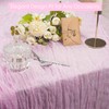 1 Pack Pink Cheesecloth Table Runner, 35x120 Inch Boho Gauze