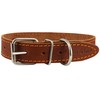 Genuine Leather Dog Collar Barb Wire Pattern Brown 4 Sizes