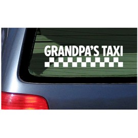 Grandpa's Taxi White Vinyl Decal Sticker