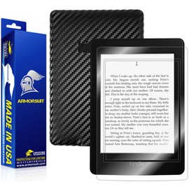 ArmorSuit MilitaryShield Black Carbon Fiber Skin Wrap Film + HD Clear Screen Protector for Kindle Paperwhite - Anti-Bubble Film