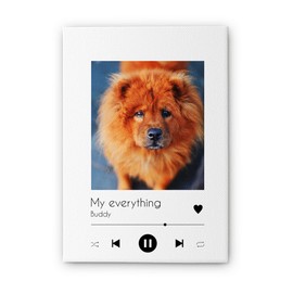 CHRISCK design Song Cover Photo Canvas with Name, Song Title or Individual Dedication Original & Personal Gift Idea for Christmas Birthday for Partner Friend or Family 40 x 30 cm