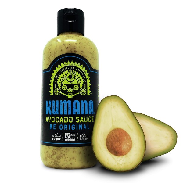 Kumana Avocado Sauce, Original Jalapeño. A Keto Friendly Hot Sauce made with Ripe Avocados and Chili Peppers. Ketogenic and Paleo. Sugar Free, Gluten Free and Low Carb. 13.1 Ounce Bottle.