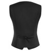 Belle Poque Women's Vest with Curved Lapel, V-Neck, Checked Vest
