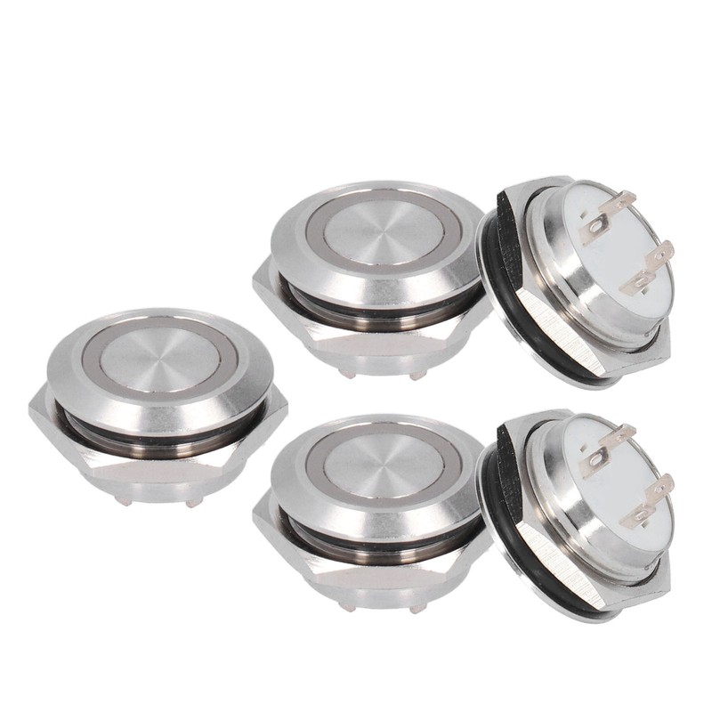 5Pcs Momentary Push Button Switch Metal Auto Reset Ultra Thin