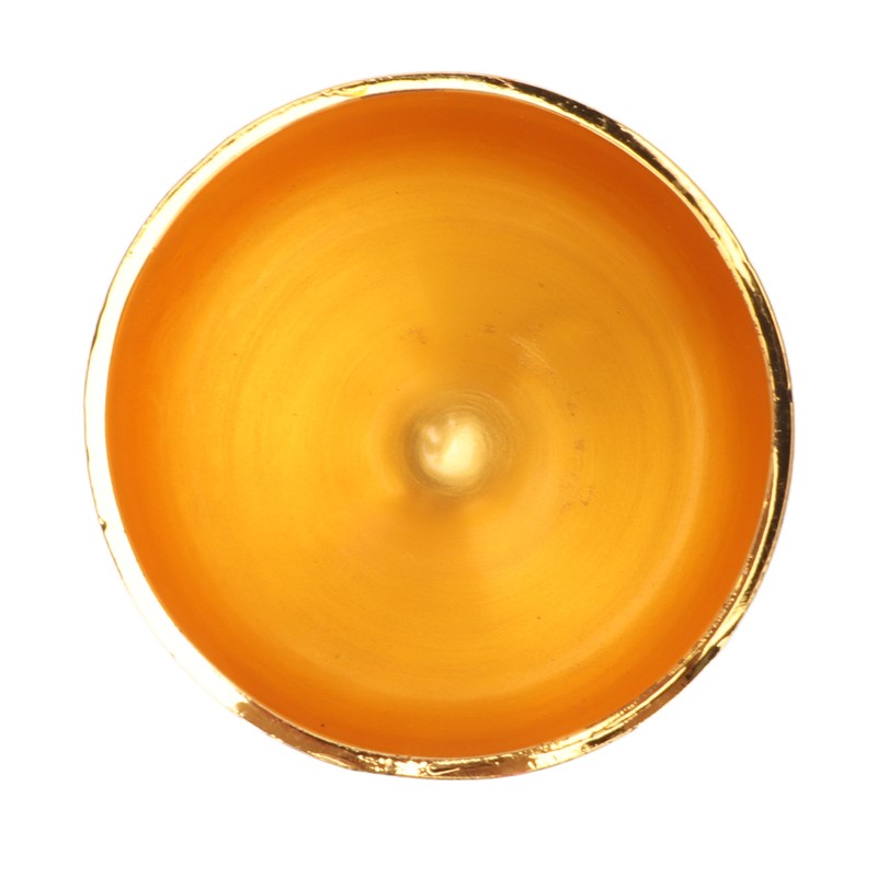 Gold Chalice 4 Inch High Zinc Alloy Retro Embossed Flower