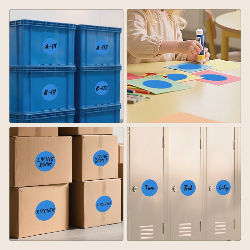 Meitaat Pack of 500 Round Stickers 76 mm Colour Coding