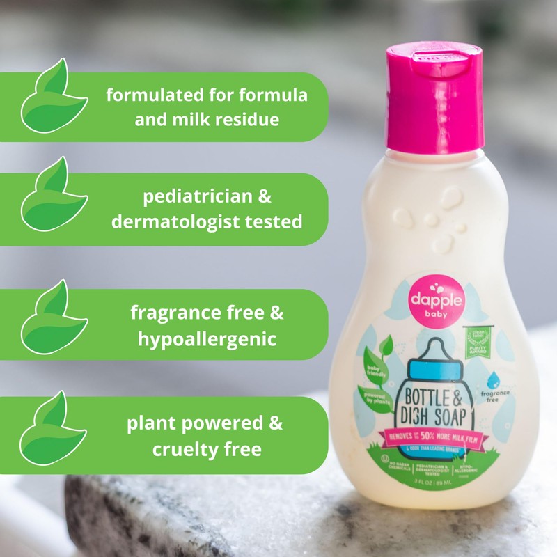 Dapple Baby Bottle Soap, Hypoallergenic Dish Soap for Baby Bottles,