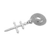 NYFASHION101 Imprinted Cross of Lorraine Pendant Pendant with 3mm Rope