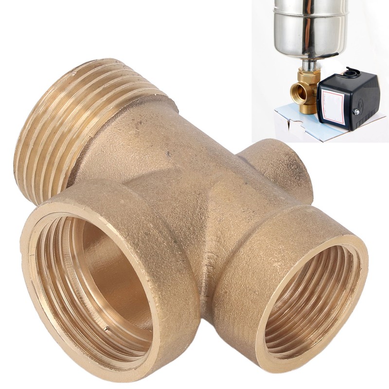 4 Ways Water Hose Splitter Brass G1in Pipe Adapter Connector