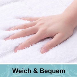 Homaxy Microfibre Bathroom Rug Non-Slip Soft Toilet Rug with Cut-Out 50 x 60 cm, Absorbent Bath Mat Stand Toilet, Washable Bath Mat for Toilet, White