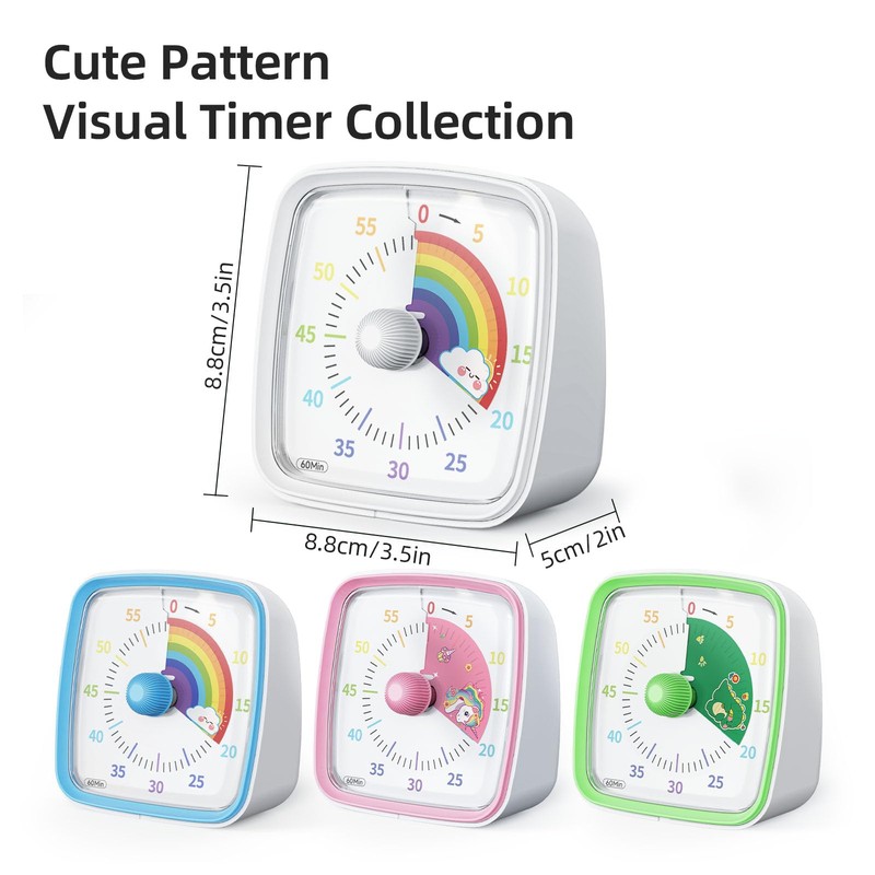 Yunbaoit Visueller Timer mit Nachtlicht, 60 Minuten Countdown Timer, Kinder