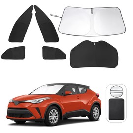 6PCS YYCKE Window Shades for CHR 2018-2023 CH-R for Toyota Accessories Side Full Windows Windshield Sun Shade Sun UV Rays & Privacy Protection for Camping,Napping,and Relaxing
