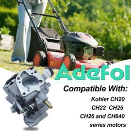 Carburettor for Kohler CH20 CH22 CH25 CH26 Engine, ADEFOL Carburettor with Gaskets & Fuel Filter & Spark Plug & Carburetor Brush Engine Parts Replacement Parts Kit Accessories