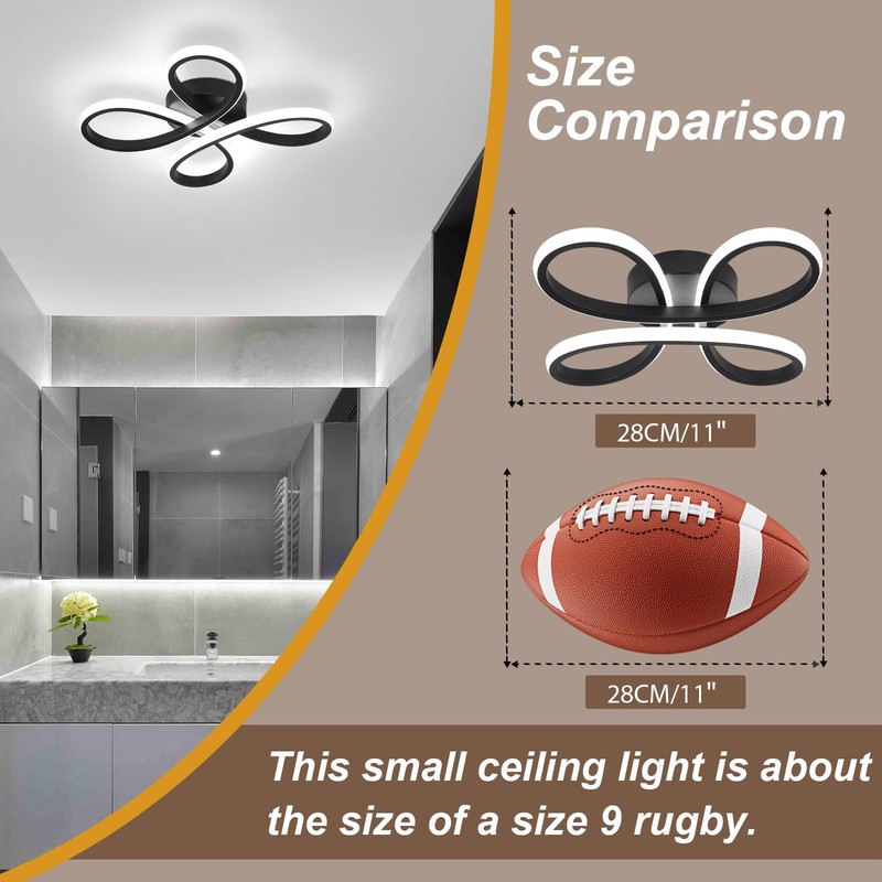 ADISUN Modern LED Ceiling Light, 6000K Semi Flush Mount Ceiling
