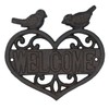 Welcome Birds Cast Iron Sign Plaque Door Wall House Gate