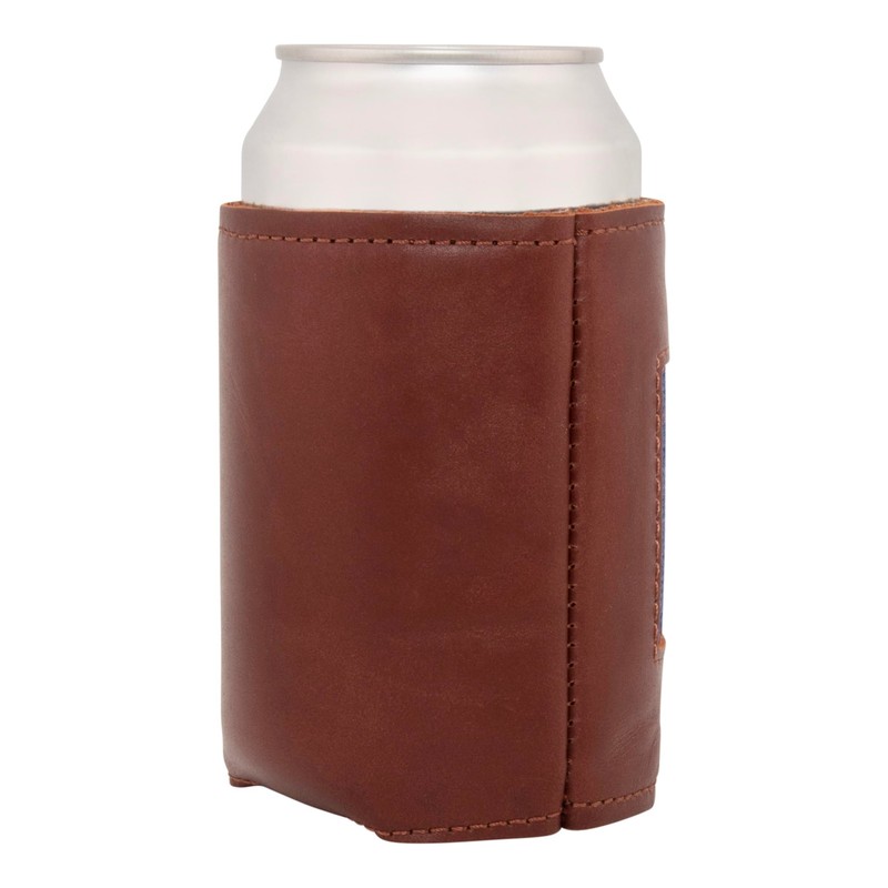 Full Grain Leather Needlepoint Can Coolers (Golden Retriever)