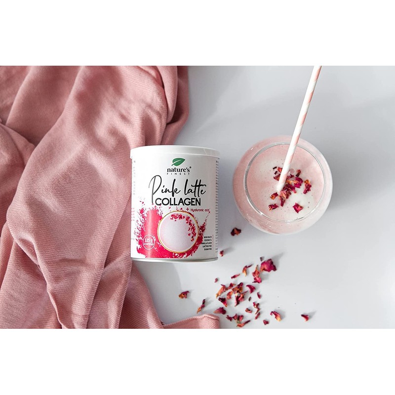 Nature's Finest Pink Latte with Collagen and Hyaluronic Acid, 125