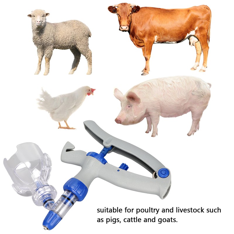 Livestock Syringe Injector 5ml Continuous Adjustable Accurate Animal Injector for