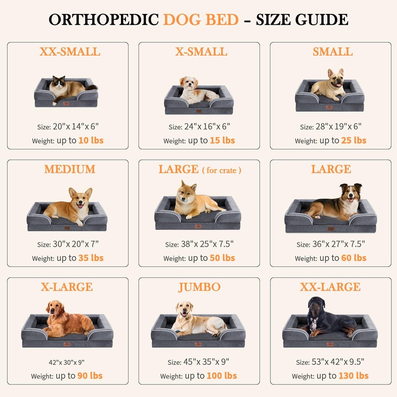 Comfort Expression Medium Dog Beds Waterproof Orthopedic Foam Dog Sofa