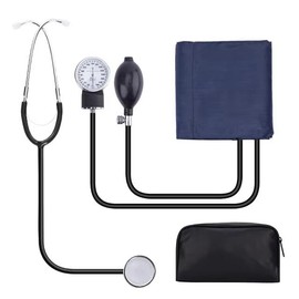 EatingBiting Manual Blood Pressure Monitor Universal Adult BP Cuff Gauge Aneroid Sphygmomanometer with Stethoscope Kit