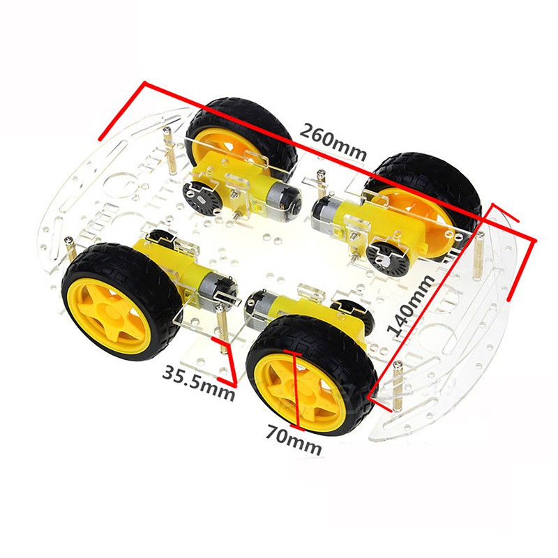 Smart Robot Car Kit Acrylic Double 4WD DIY Smart Robot