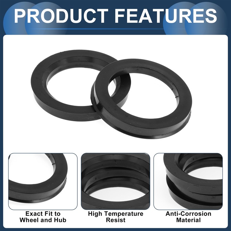 INFINAUTO 78.1mm to 56.1mm Car Wheel Hub Centric Rings Black